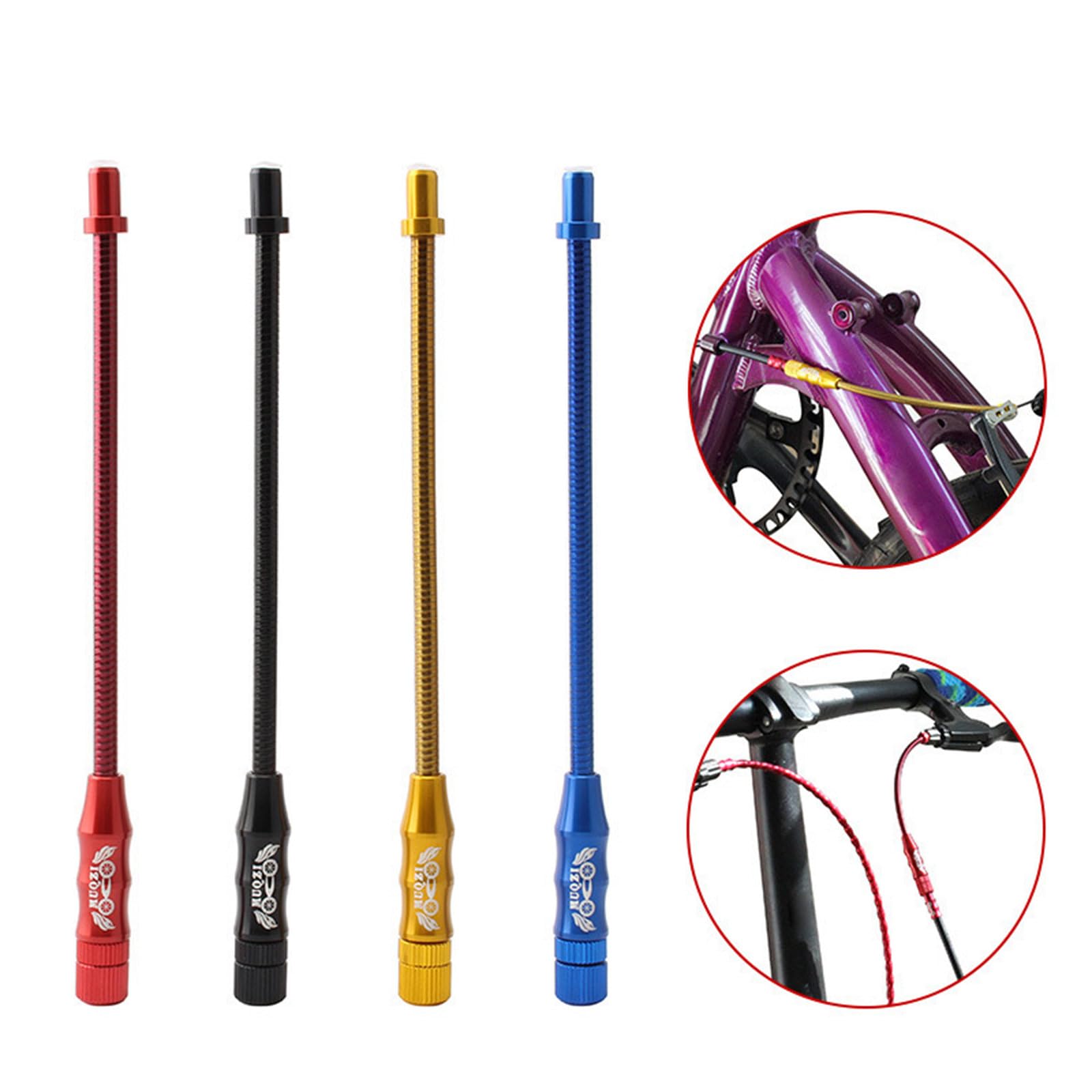 ohohulo Aluminum Alloy Bike V Brake Noodles Stainless Steel Spring Shifts Brake Protector Cable Guide Bend Pipe Bikes Part
