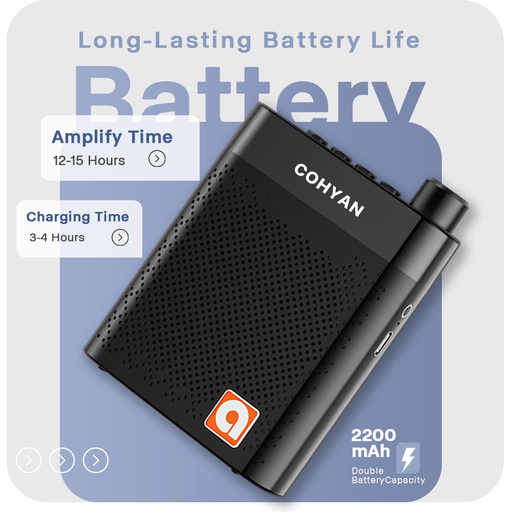 Amplificateur de voix portable pour enseignants, microphone, haut-parleur mégaphone rechargeable avec amplificateurs de puissance de lecture AUX pour salle de classe, entraînement, réunion