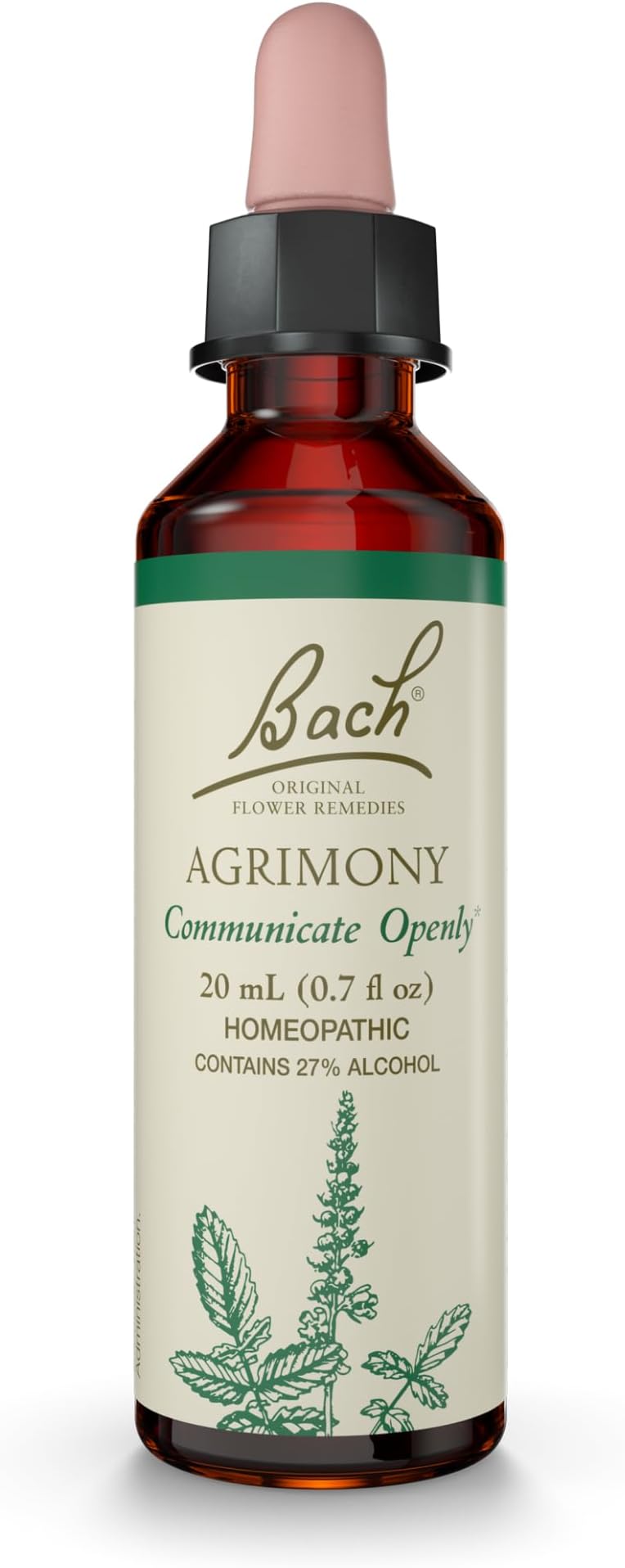 Bach Original Flower Remedies Agrimony, Stand Your Ground, Communicate Openly, Emotional Wellness, Natural Flower Essence, 20ml