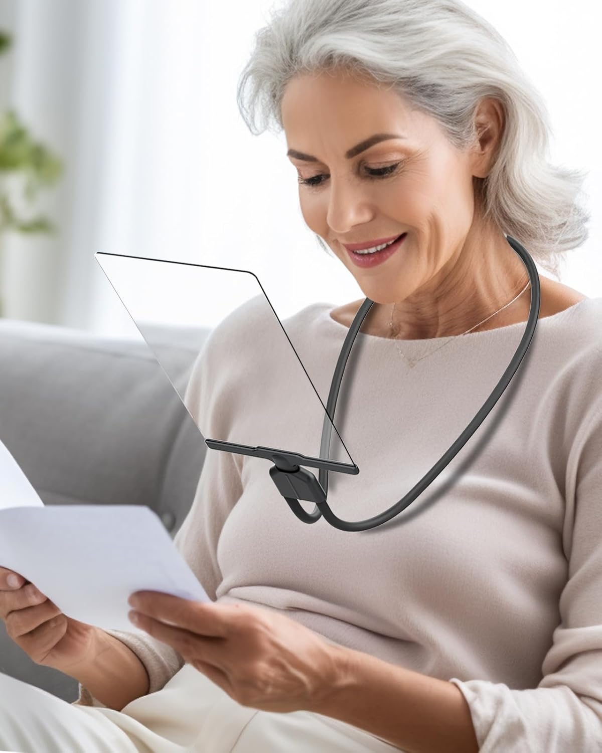 CINSEA Magnifying Glass for Reading, 5X Neckwear Hands Free Magnifier