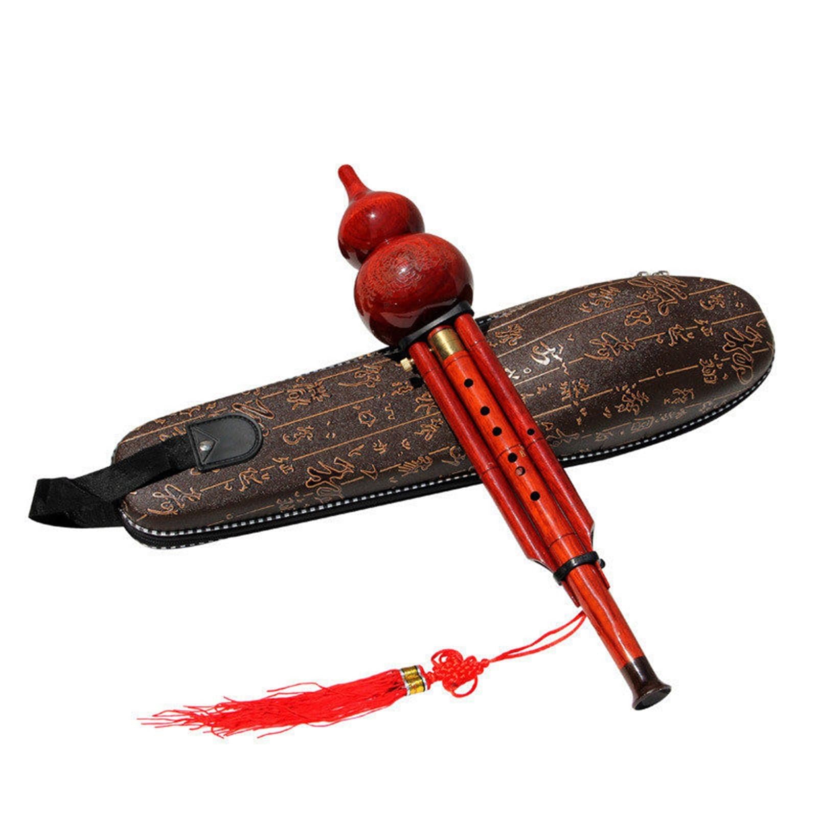 Flauta De Calabaza Hulusi Flauta Profesional Bb C Clave Cloisonné Instrumento(Redwood gourd in C major)