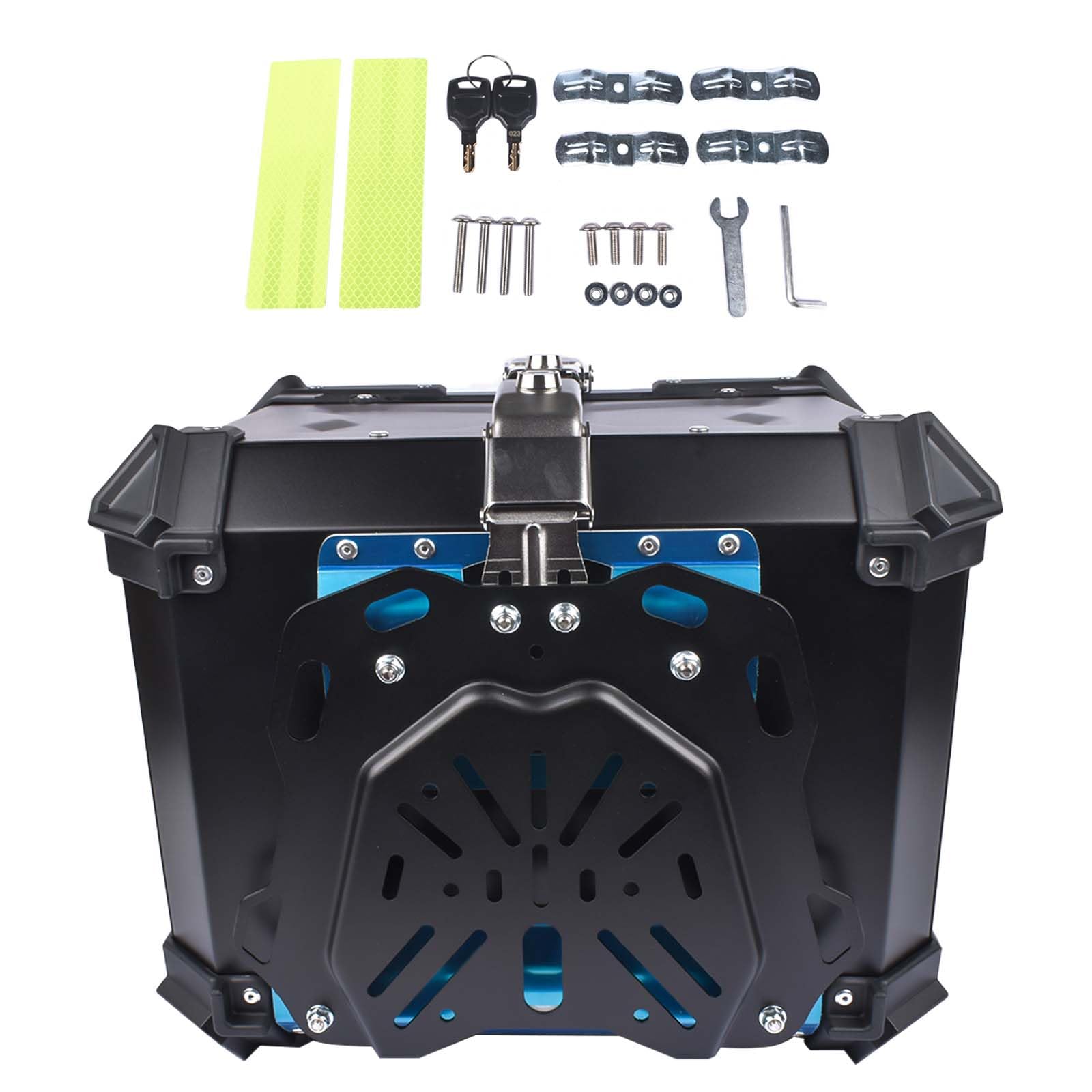 Bisenya 45L Baúl de Impermeable para Moto, Maleta para Almacenamiento de Casco, Caja con Cerradura de Seguridad, Caja Superior de Motocicleta (Negro)