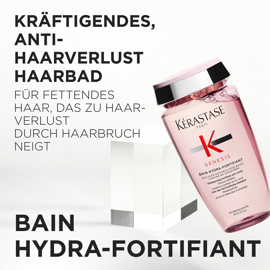 Kérastase Genesis Bain Hydra-Fortifiant, Kräftigendes Shampoo bei Haarverlust durch Haarbruch, Haarpflege bei brüchigem Haar