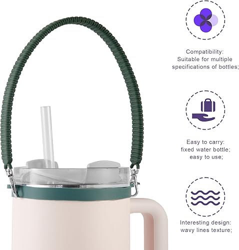 Miniatura 4 de PEUTIER Stanley, accesorio de mango para botella de agua, correa de silicona para botella de agua, accesorios para la mayoría de tazas de 8 a 40