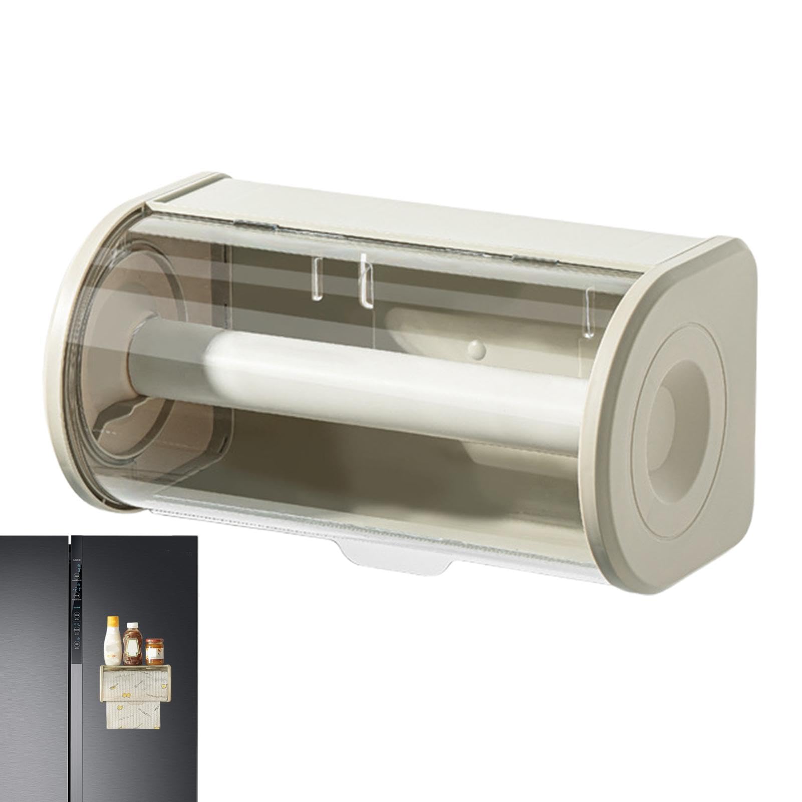 Portarrollos de cocina de pared con estante superior organizador para despensa
