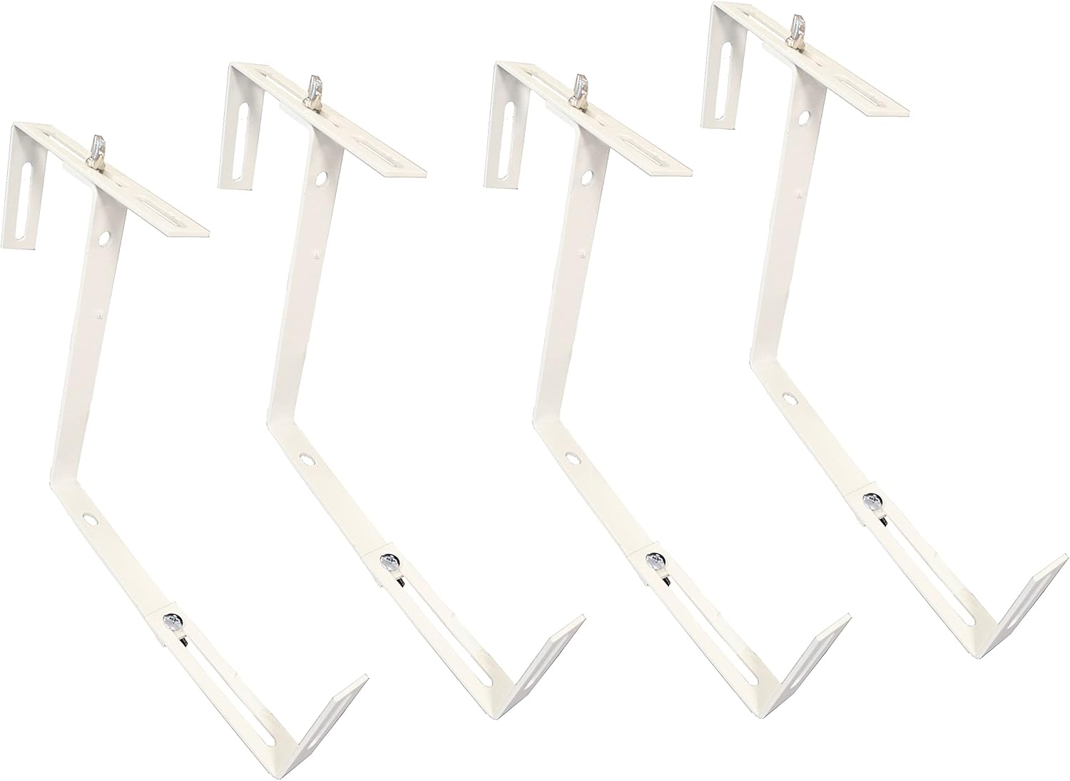 Spetebo Metall Blumenkasten Halter im 4er Set weiß Verstellbare