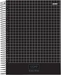 Jandaia - Caderno Espiral Univ. CD 1 Matéria Quadriculado 10x10mm 96Fls Stomp Preto FSC