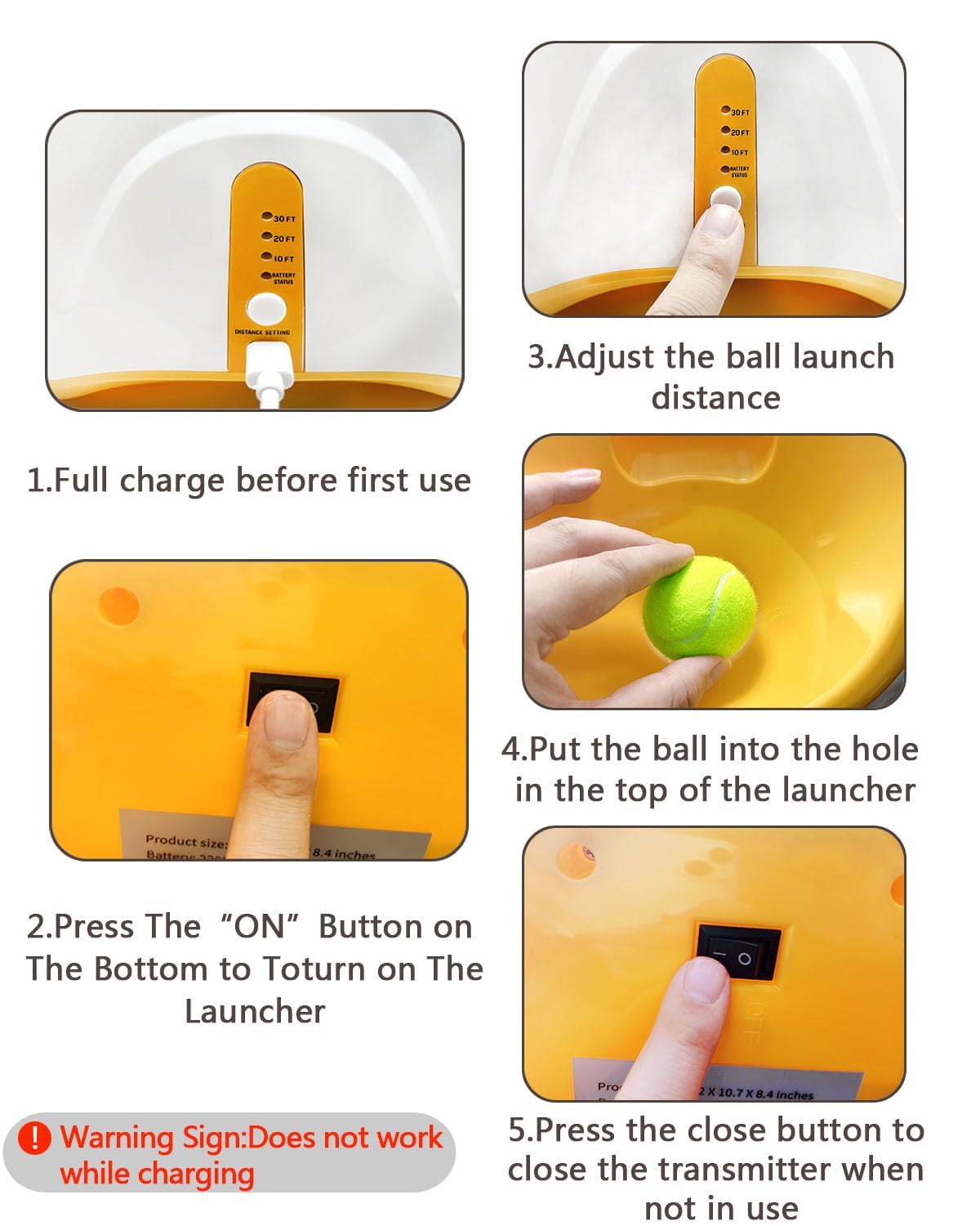Lanceur de balle automatique pour chiens, lanceur de balles pour chiens avec 12 balles de tennis, lanceur de balles pour chiens de grande taille, lanceur de balle de tennis pour petits chiens, machine