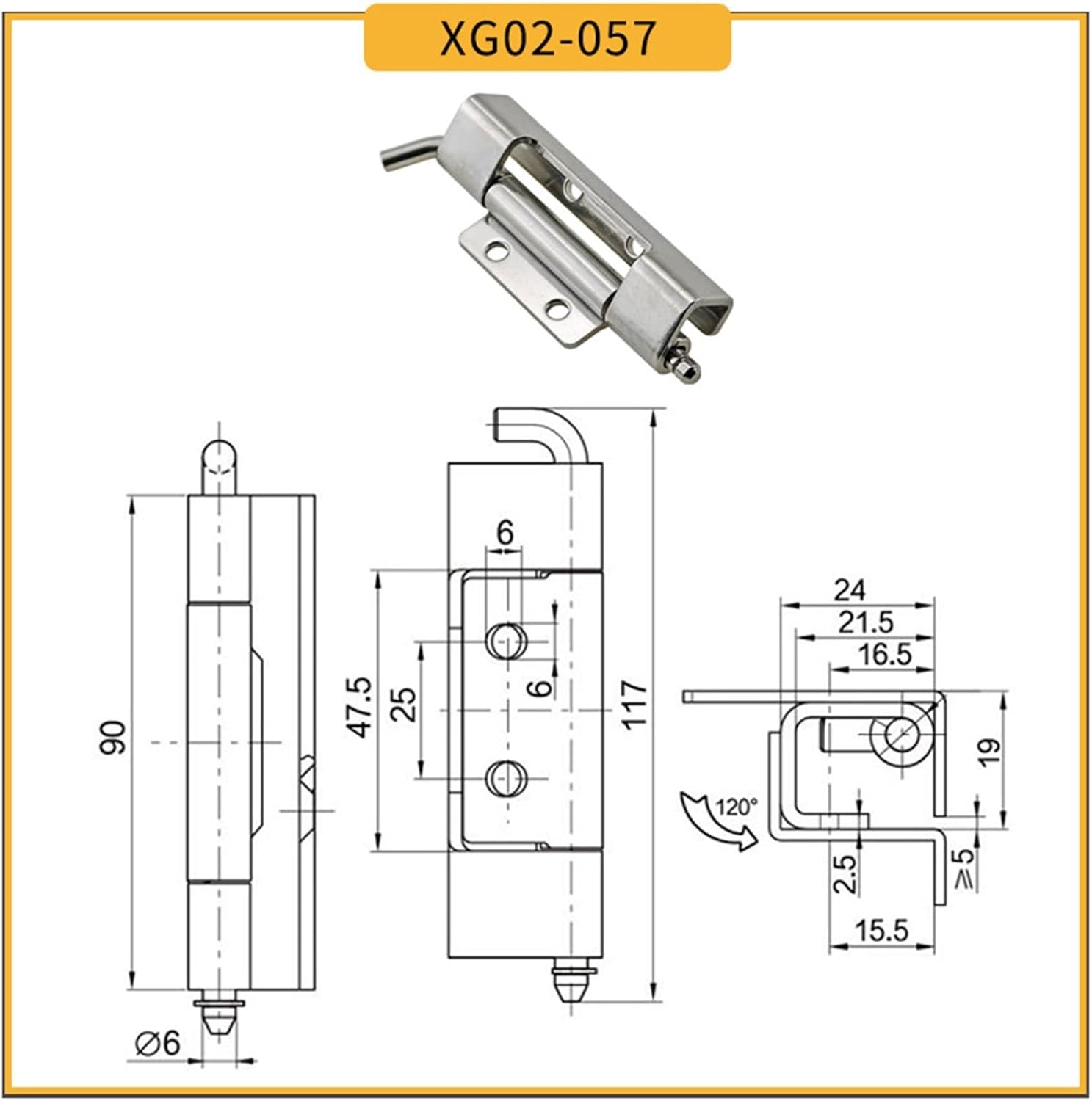 Stainless Steel Detachable Welding Hinge Industrial Mechanical Equipment Cabinet Hidden Hinge(CL283-4)