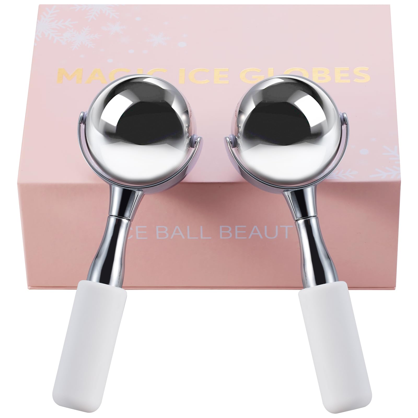 Cryo Sticks for Face-360 Rotating Unbreakable Steel Ice Globes, Cold Massage Roller Ball -Facial Skin Care Tools for Women, Ice Globes for Face and