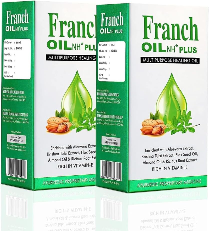 Franch Oil NH* Plus | Multipurpose Healing Oil - Stretch Marks, Small Burns, Scars, Aches & Pains - 100 ML (Pack of 2)