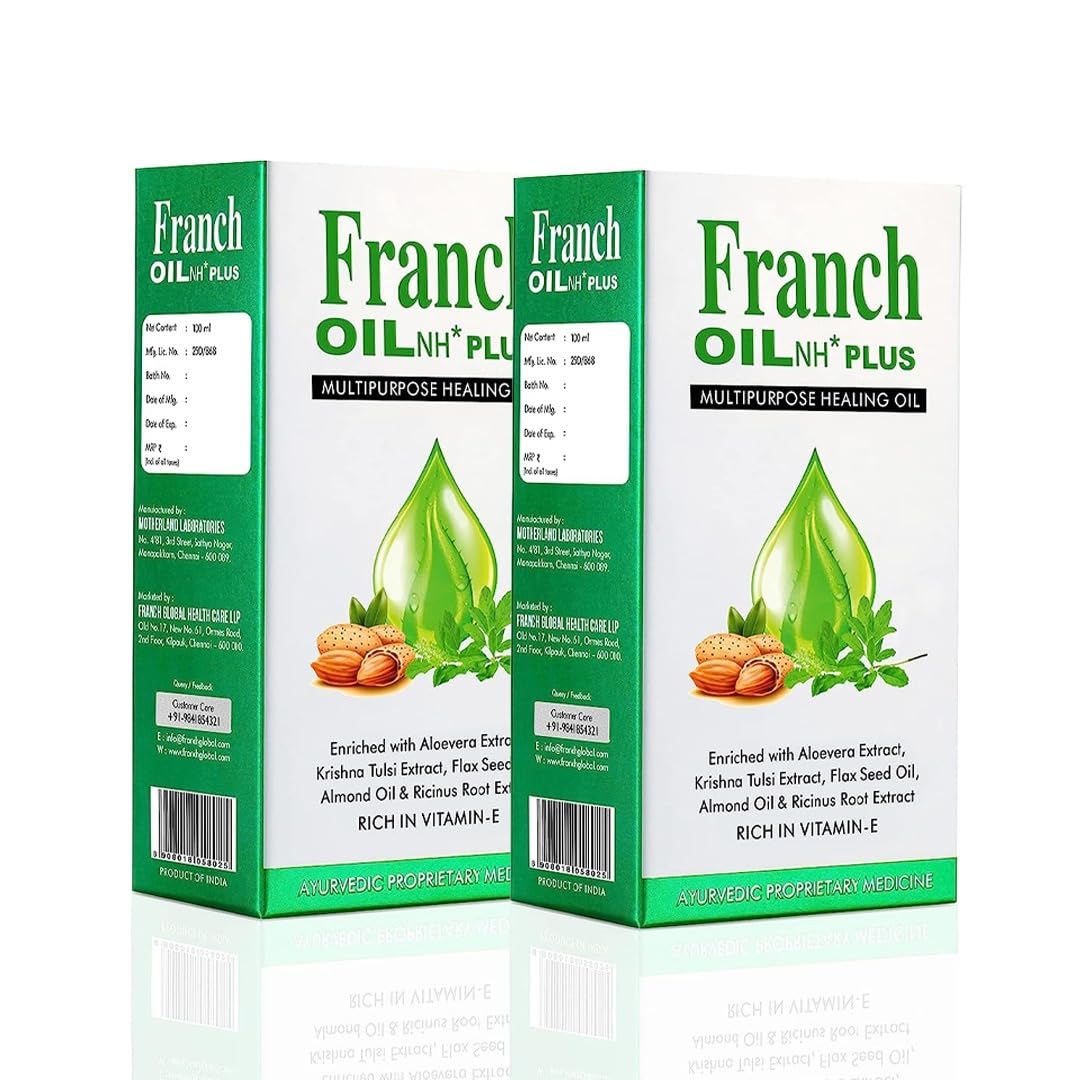 Franch Oil NH* Plus | Multipurpose Healing Oil - Stretch Marks, Small Burns, Scars, Aches & Pains - 100 ML (Pack of 2)