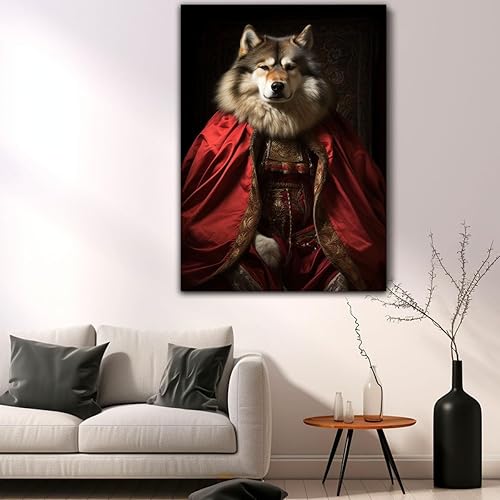 Miniatura 700 de Thuan Chow Chow Retrato de mascota con disfraz real de perro en un disfraz retrato de perro con vestimenta Retrato medieval de mascota retrato