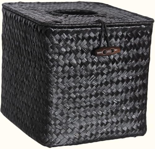 Miniatura 7 de Kisangel Caja de decoración del hogar Cestas cuadradas para almacenamiento Cesta de almacenamiento tejida Almacenamiento de tejido de paja Caja de