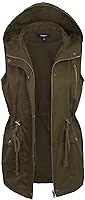 Vista 2 de KOGMO Chaleco militar Anorak con capucha para mujer, con cremallera, talla de EE. UU. (S-XL)
