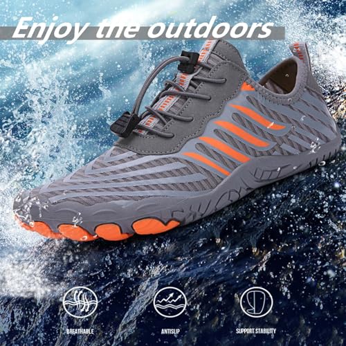 Footwear for Women Men Neuropathy, Comfortable Non-Slip Quick Dry Hike Footwear Barefoot Shoes (Black,12 Women/10 Men)3
