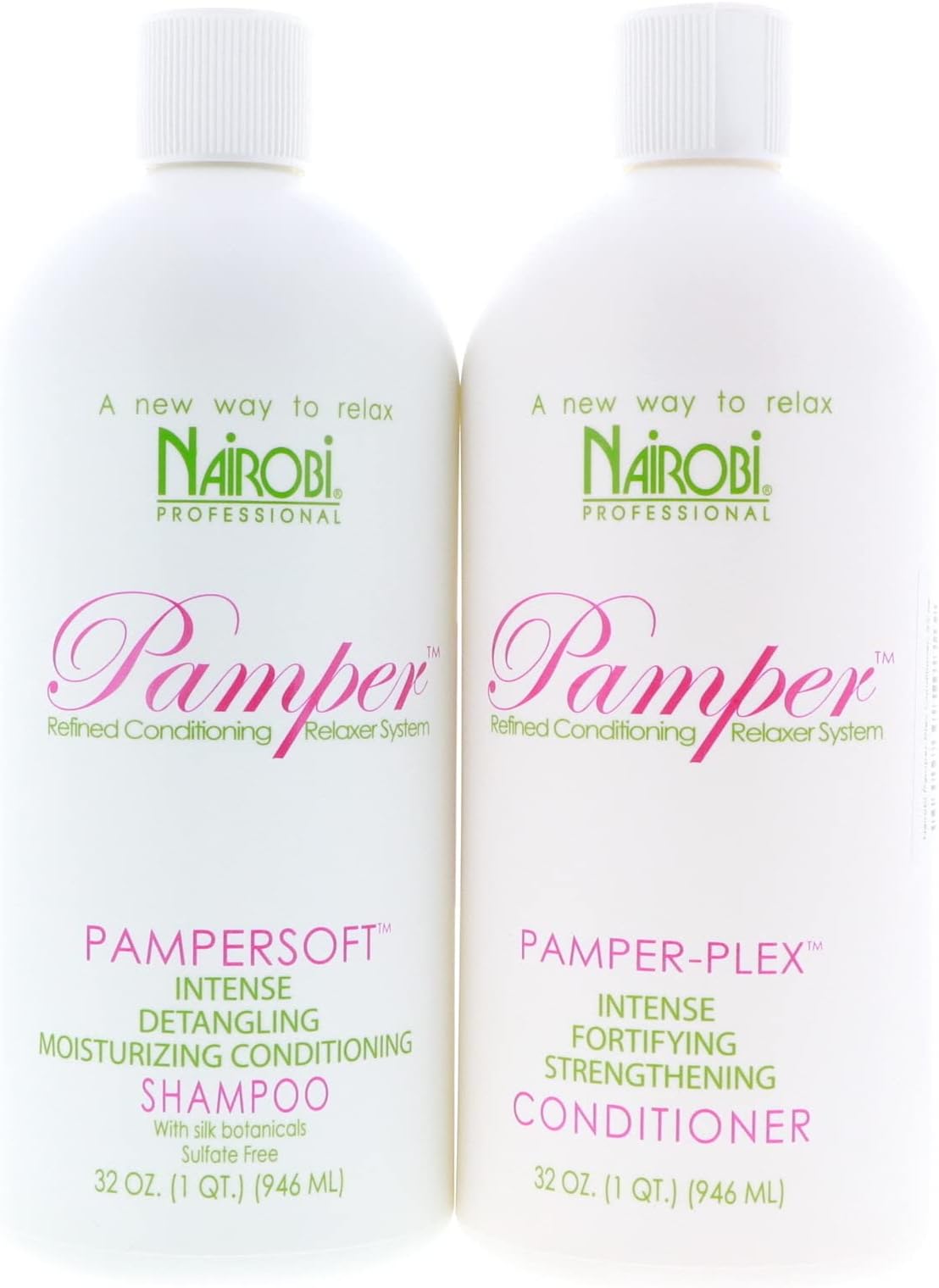 Nairobi Pamper Soft Shampoo + Pamper Plex Conditioner "SET" 32 Oz. EACH.