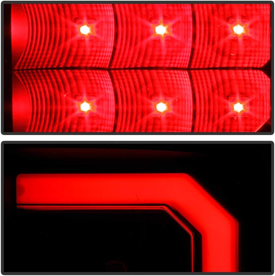 ACANII - For 2004-2009 Dodge Durango Black Housing Smoked LED Tube Tail Lights Brake Lamps Assembly Driver & Passenger