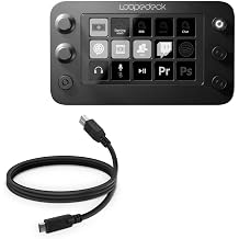 BoxWave Cable Compatible with Loupedeck Live S - DirectSync - USB B to USB 3.1 Type C, USB B to C Sync Cable - 3ft - Black