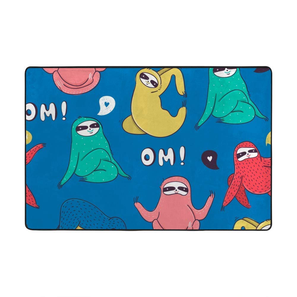 Tapis de sol pour yoga bleu corail grand tapis super doux 182 x 121 cm
