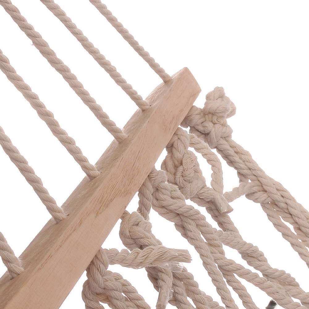 Hamacs d'extérieur portable pour 1 à 2 personnes en maille de coton blanc pour porche, plage, terrasse, chambre à coucher