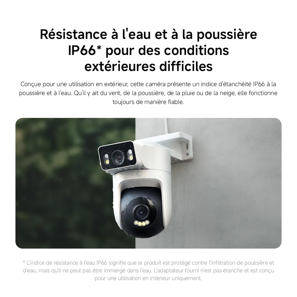 Xiaomi Outdoor Camera CW500 Dual | Double Objectif 2.5K Ultra HD | Détection IA & WiFi 6 | Caméra de Surveillance PTZ 360° & Vision Nocturne Couleur