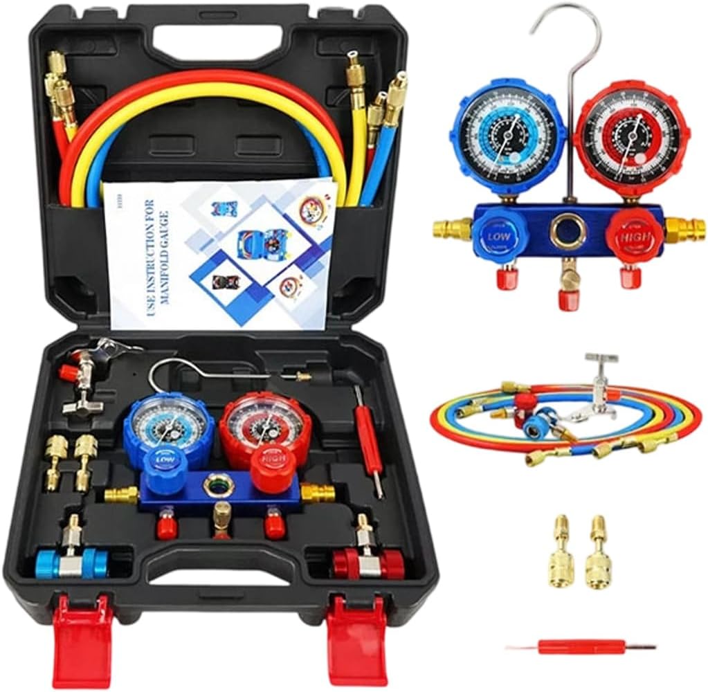 Professional Recharges Equipment Featuring Ergonomic Designs Vehicles Diagnostic Tool Set for R22 R134 R404 R410 Small Car Service with Accessories