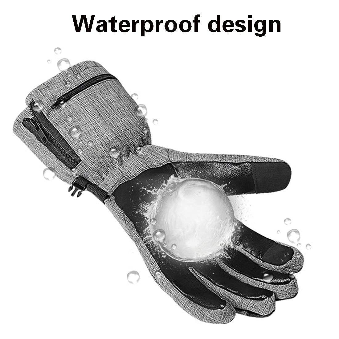 Guantes calefactables para Hombres y Mujeres, Pantalla táctil Recargable, Guantes de esquí con calefacción, Guantes de esquí cálidos, Snowboard, equitación, Senderismo, Invierno, g
