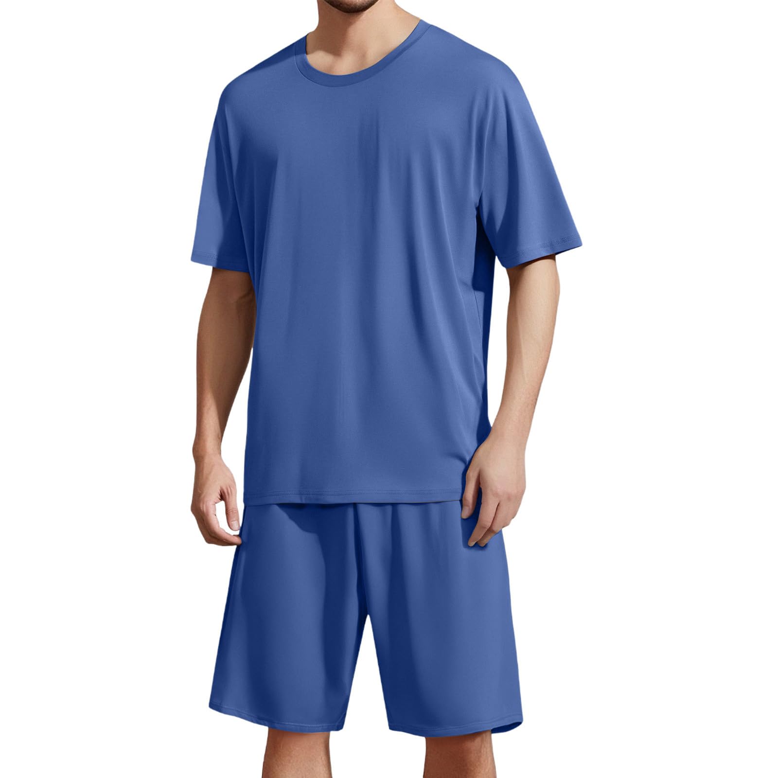 DuohropkeLeisure Suit Men's Pyjamas Jogging Suit Tracksuit Summer  Comfortable Sports Suit Short Sleeve Summer Outfit Baggy Leisure Suit Sets  Pieces