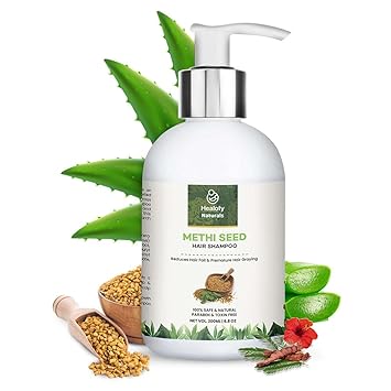 Healofy Naturals Methi Seed Anti Hair Fall Shampoo for Women/Girls/Men, 200ml, With Shikakai, Hibiscus, Reetha, Aloevera