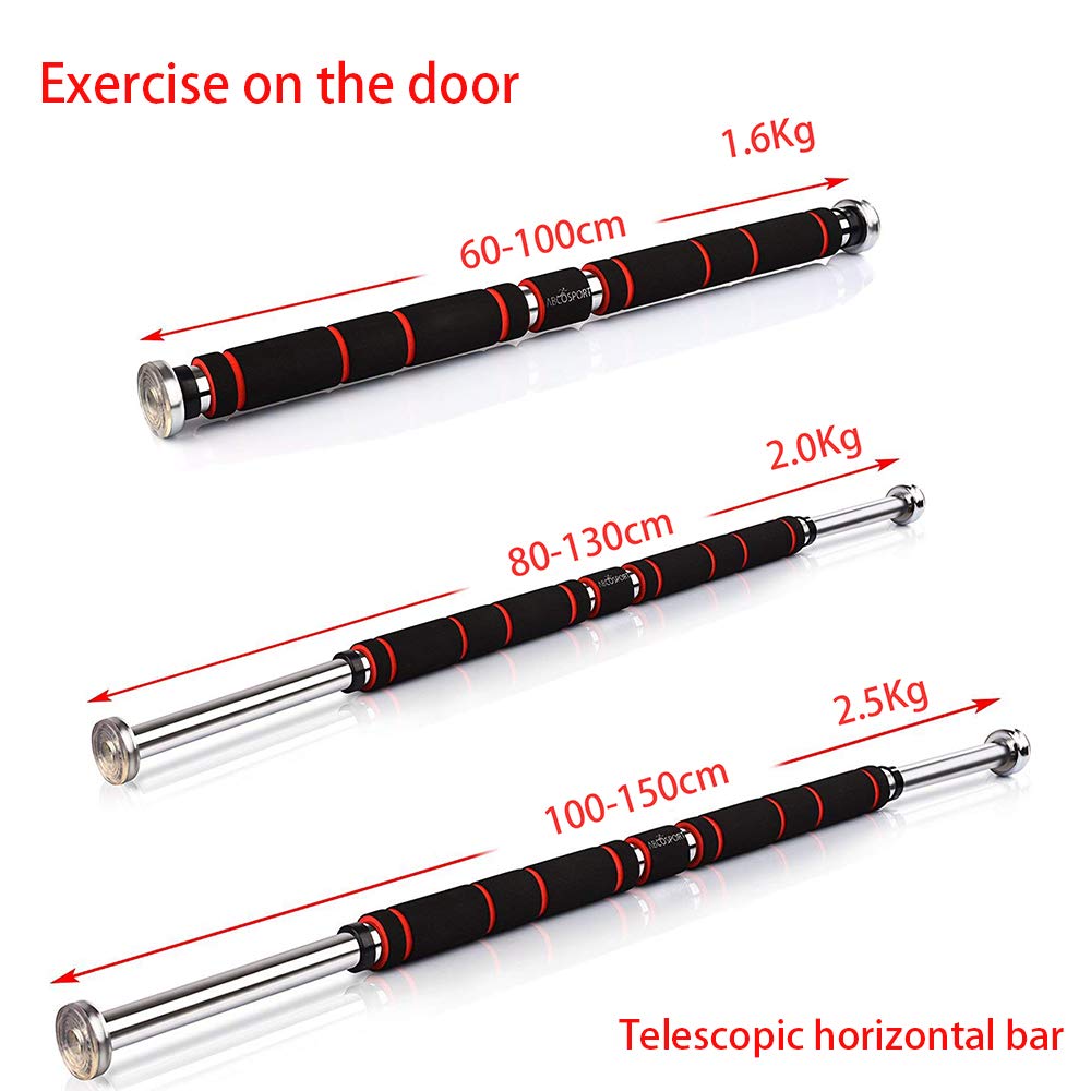 Barras de dominadas, Puertas Chin up Bar Pull Up Bar Telescópico de 60-150 cm sin instalación de Tornillos Pull-ups Ejercicio con Pesas 160 kg Estiramiento Muscular Fitness,100/150cm