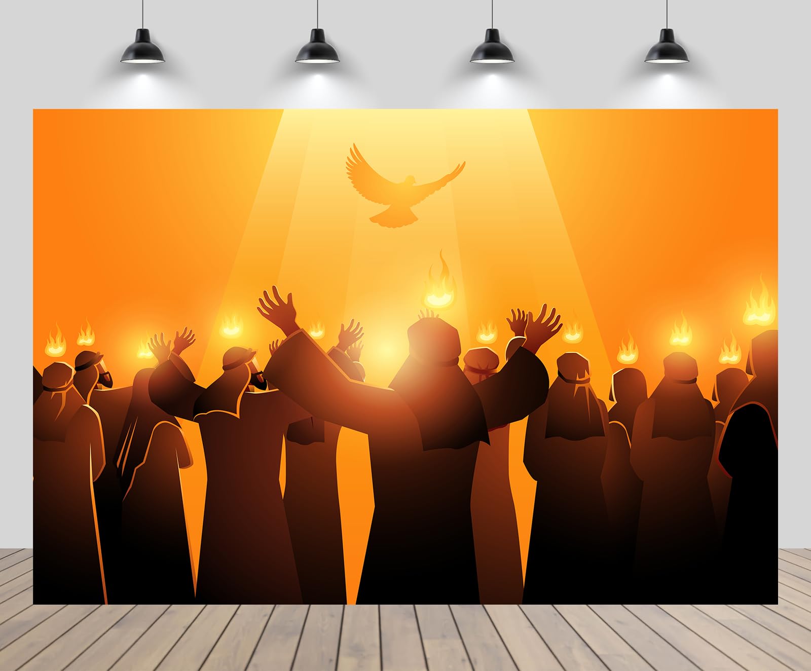CHNYWORK 10x8ft Pentecost Backdrop Holy Spirit Bird Whit Sunday Biblical Story Whitsunday Jesus Christ Believer Pray Background Jesus Christian Party
