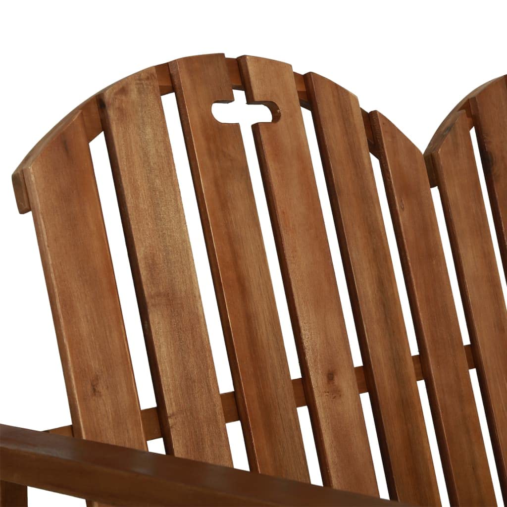 Ławka ogrodowa 110 cm, lite drewno akacjowe, 2-osobowa ławka do siedzenia, do ogrodu, na taras, balkon, odporna na warunki atmosferyczne, wytrzymała drewniana ławka do użytku na zewnątrz