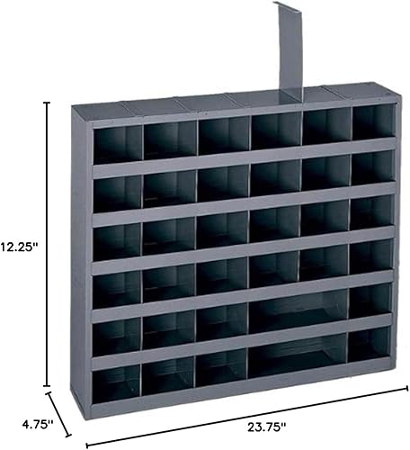Miniatura 2 de Durham 314-95 36 Compartimientos de piezas ajustables de apertura de acero laminado en frío, color gris, 23-3/4 pulgadas de ancho x 4-3/4 pulgada de