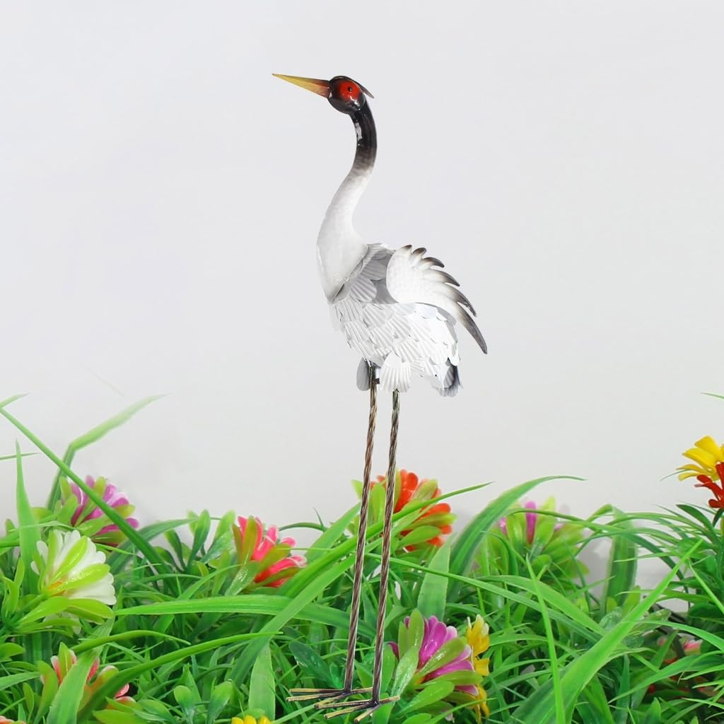Statue in metallo Figure Giardino Enhancement Bird Sculture decorative per esterni Paesaggio patio e decorazione cortile