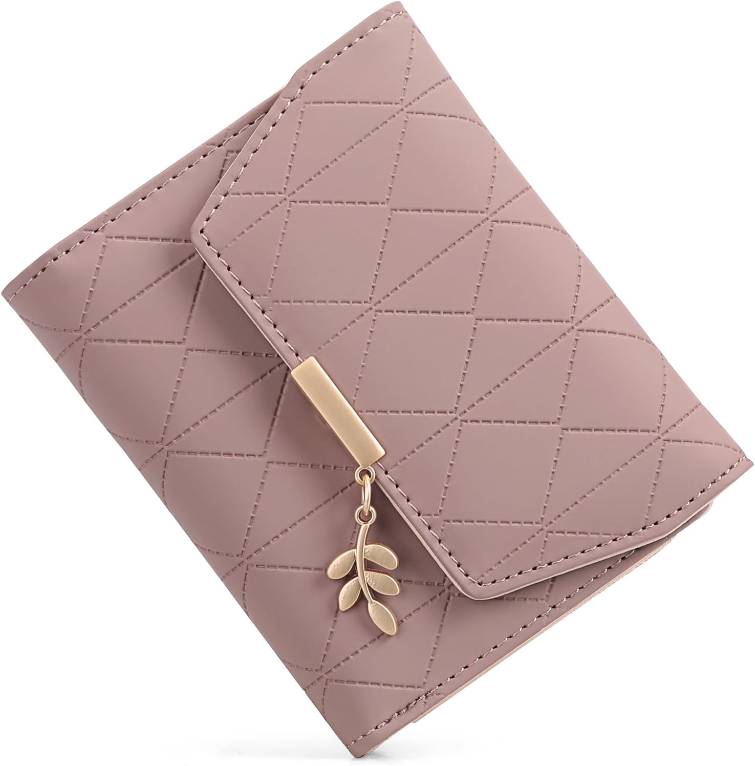 RNIEGA Small Wallet Women Leather RFID Blocking Card Holder Compact Wallets Zipper Coin Pocket with ID Window