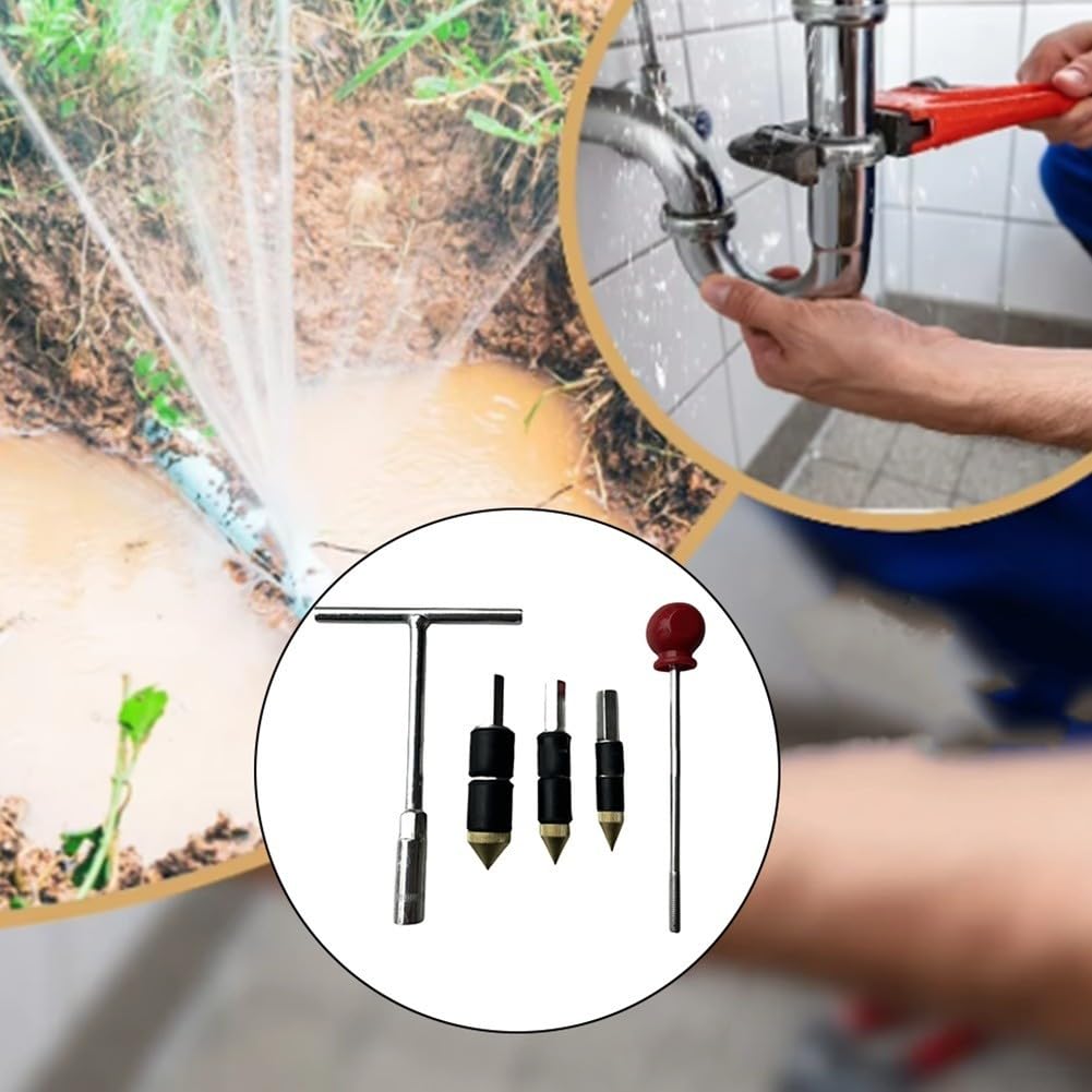 Set di 5 perni di arresto dell'acqua a caldo per la riparazione di perdite di tubi di cucina e bagno, con struttura in acciaio inox, per interni ed esterni (A)