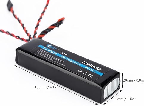 ELEOPTION Premium Quality Power 11.1V 2200mAh 8C 3S Li-poly Li-Po RC Battery for JR FUTABA FlySky FS-TH9X Transmitter (1 Pack)