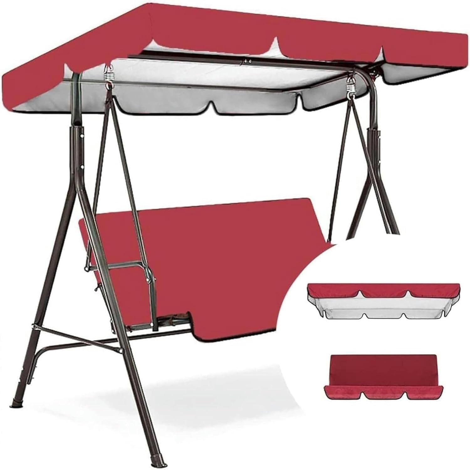 Swing Canopy, Replacement Roof for Garden Swing Chair, Patio Swing Cover Set, Various Sizes and Colors Available