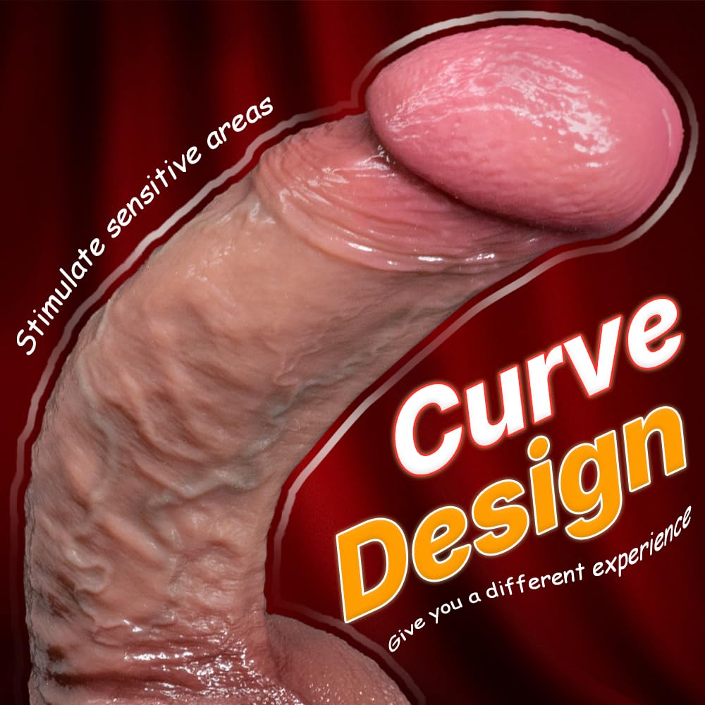 Kuaecr Groß Realistischer Dildo Dicker XXL Silikon mit Starkem Saugnapf und Hoden für G-Punkt Anal Prostata Massage Diloschwanz Echte Penisnachbildung Sexspielzeug für Frauen und Männer Paare (M)