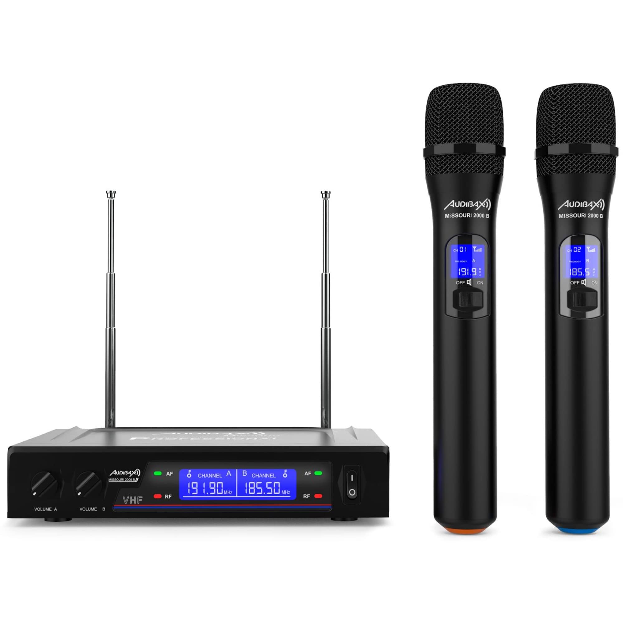 Audibax Missouri 2000 Micrófono Doble Inalámbrico Mano VHF Rango B