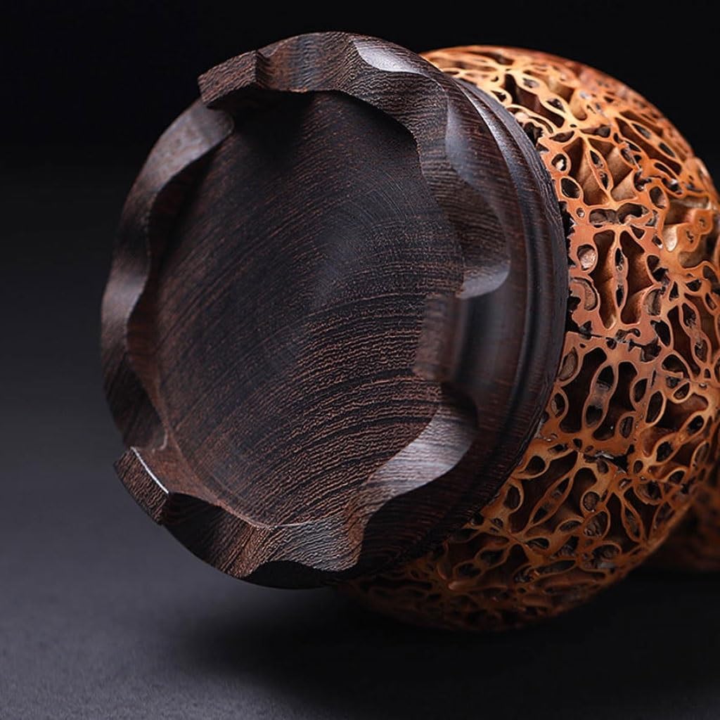 Porta Incienso Quemador De Aromaterapia De Madera De Sándalo Y Agar con Forma De Nogal For Interiores. Soporte para Quemador de Incienso