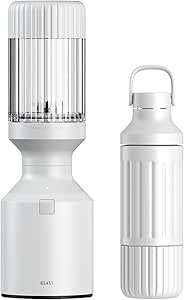 Beast Blender Tonal | Kitchen Countertop Design | Blend Smoothies and Shakes, Dressings, Sauces, Dips | Stainless Steel Bottle | Straw Cap and Straws Included | 1000W (Cloud White)