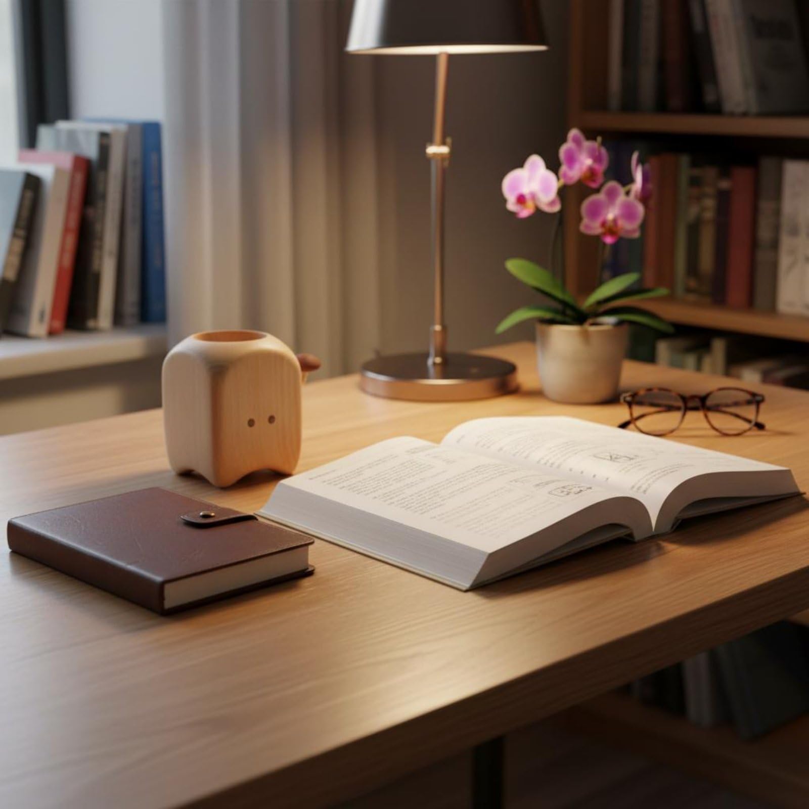 Qianly Portalápices de Madera Maciza Multifuncional Vaso de Madera para Brochas de Maquillaje Regalo ideal para Estudiantes, Niños, Oficina, Tocador, Cocina, Teca Wengué