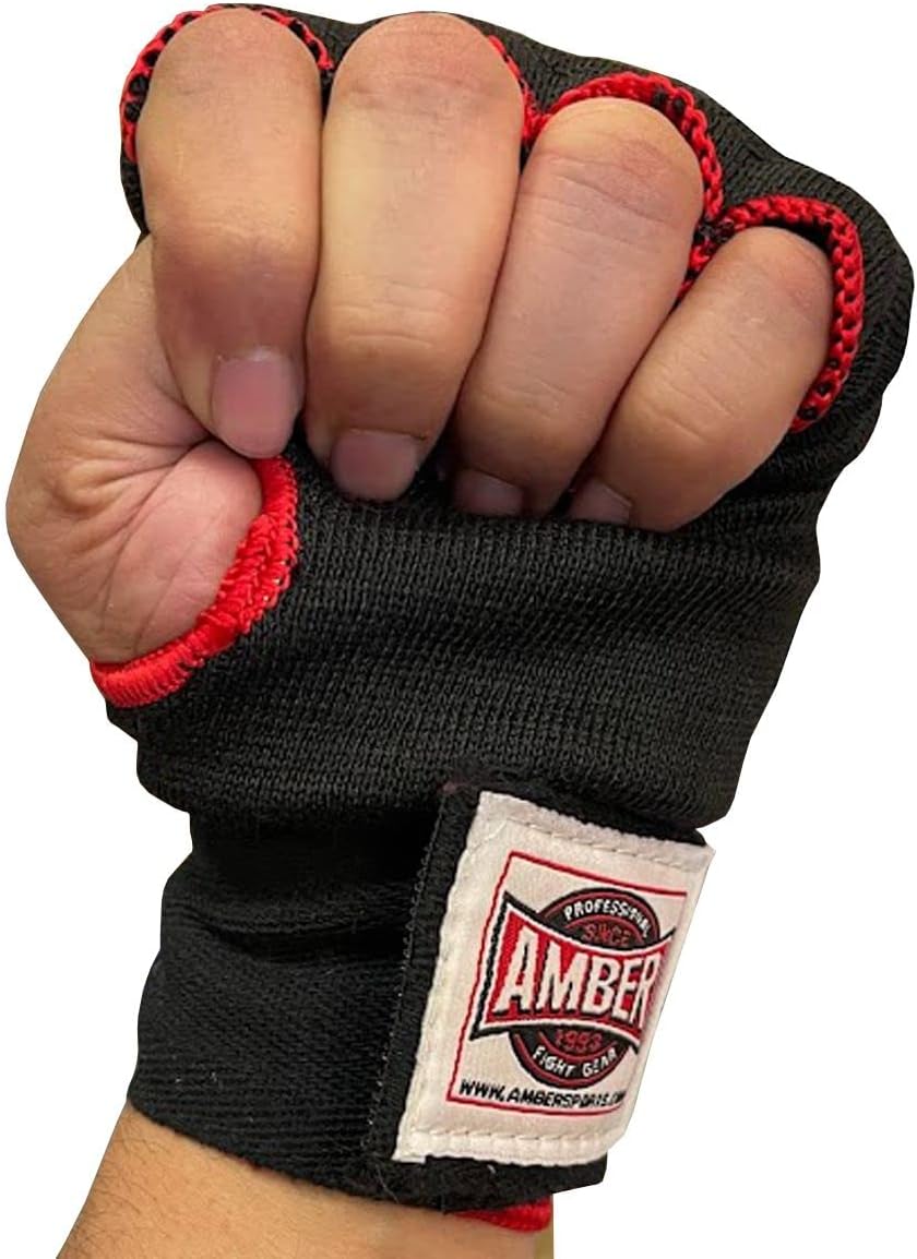Amber Fight Gear Rapid Elastic Hand Wraps for Boxing, MMA, Muay Thai, Kickboxing - Enhanced Wrist & Knuckle Protection - Ideal for Men & Women
