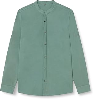 قميص بيسيك بقصة ضيقة سليم فت وأكمام طويلة وكتافة موديل TMNSS20GO0188 للرجال من تريندول