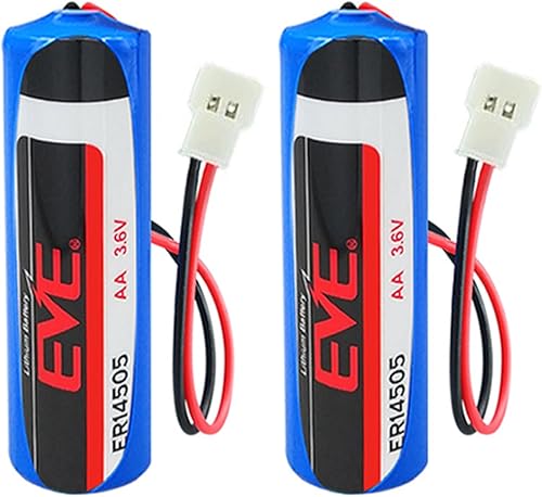 WEIMAA - Paquete de 2 baterías de litio ER14505 3.6V 2700mAh LS14505 AA baterías de litio con conector 51005