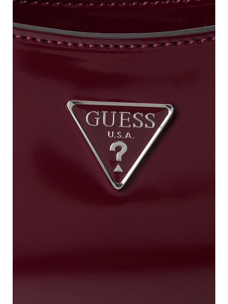 Burgundy GUESS Arnela Top Zip Shoulder Bag