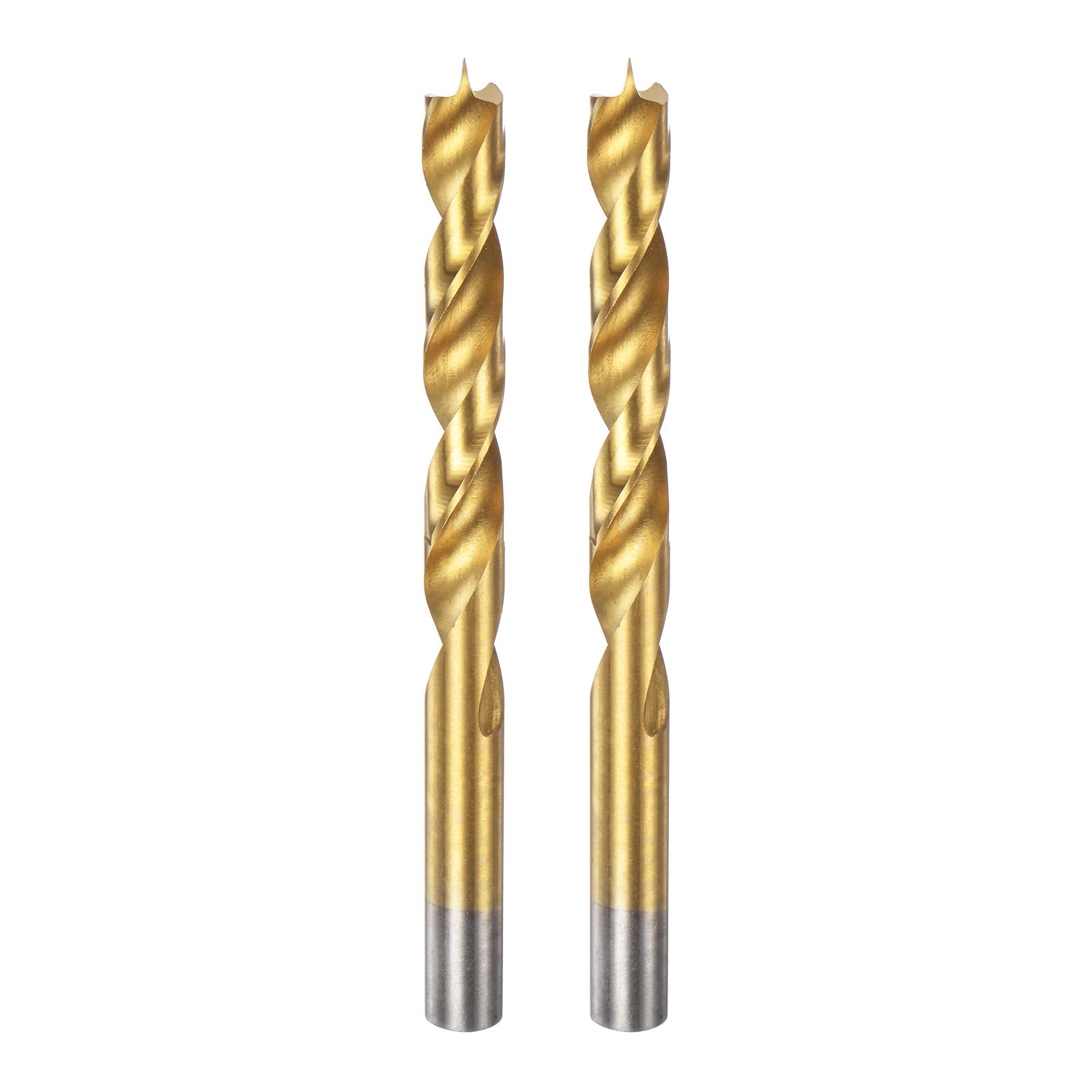 HARFINGTON 2pcs Brad Point Drill Bit 12mm(15/32") Dia Straight Round Shank Drill Metric Brad Point Spiral Twist Drill Bits for Carpenter Woodworking