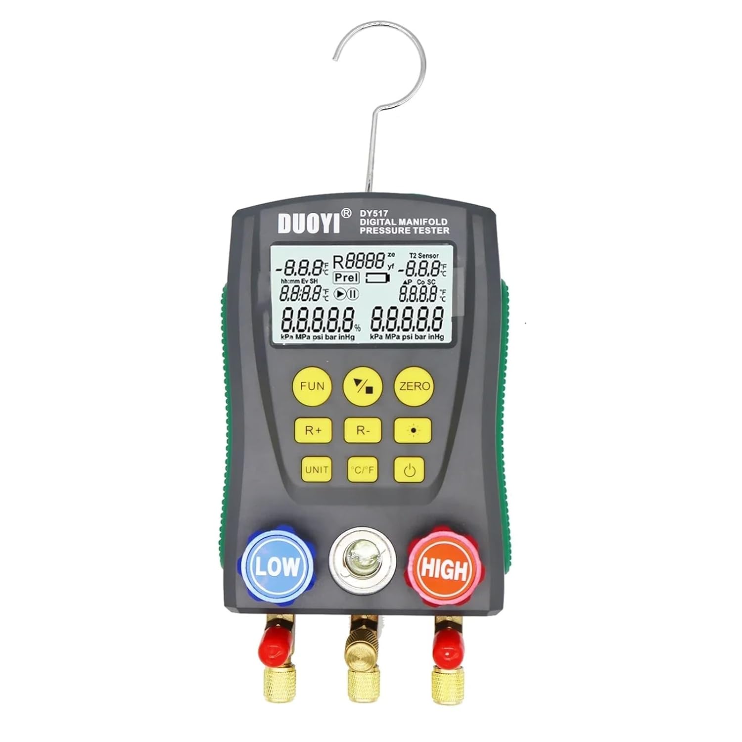 1pcs Digital Refrigeration Pressure Gauge, air Conditioning Temperature Detector, Multi-Function Vacuum Pressure Test Tool kit(SET1)